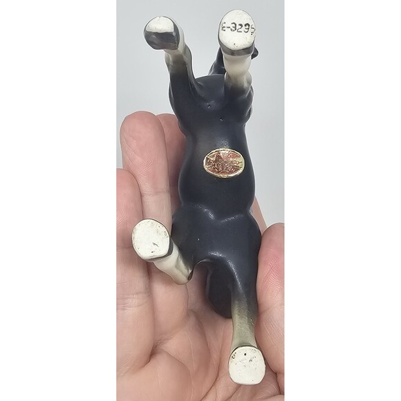 Vtg Enesco Porcelain E-3295 Black White Painted Pony Figurine 4.5"x4" Japan - Picture 6 of 10